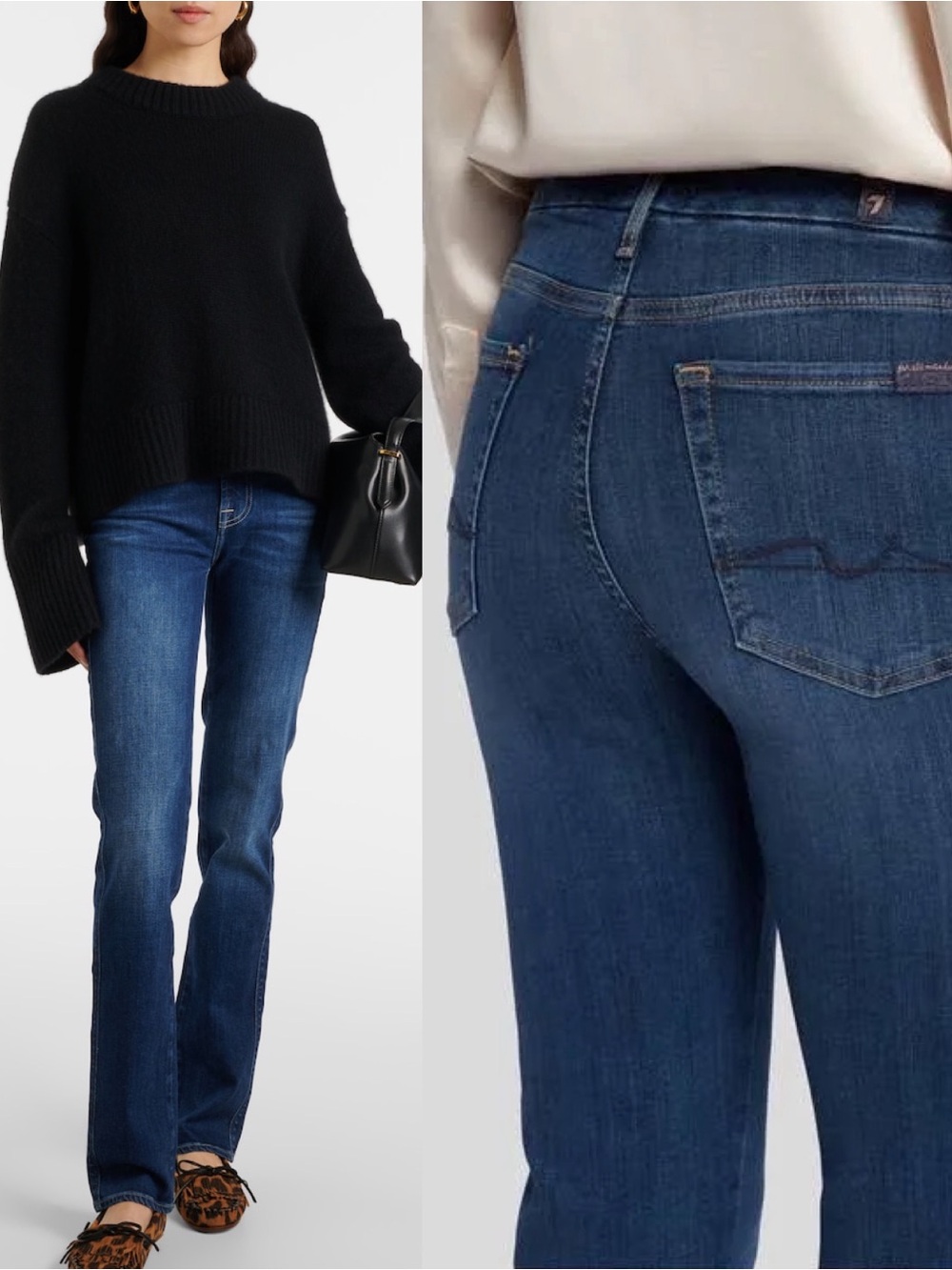 ✨ 7 For All Mankind Kimmie Straight Jeans Mid Rise Slim Illusion Luxury Denim